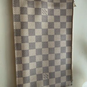 Louis Vuitton Striped Canvas Zipper Pouch in Cream and Tan